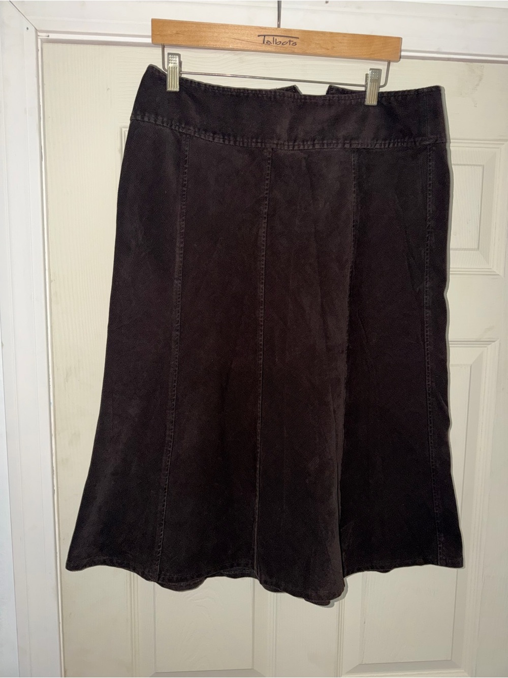 Talbots Chocolate Brown A-Line Corduroy Skirt